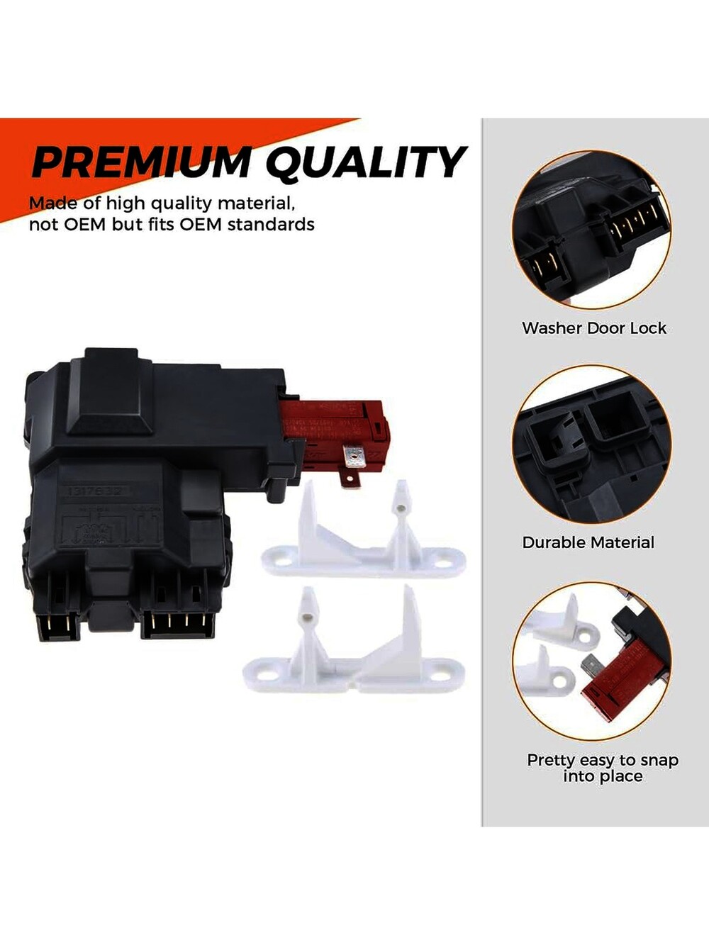Vancasuk 131763202 Washer Door Lock Switch for Frigidaire, Electrolux, Kenm…